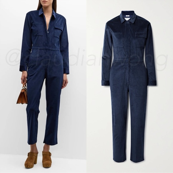 Rivet Utility Pants - RIVET UTILITY Bigwig Corduroy Jumpsuit in Navy Blue